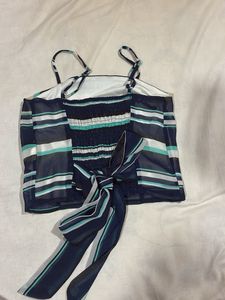 Striped Tie-Waist Tank Top