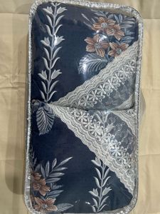 Beautiful 5 Piece Double Bedsheet With 2 Cushions
