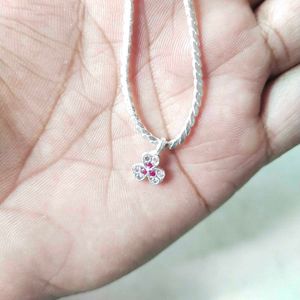 pure Silver Snack Chain+Pandent 16inch
