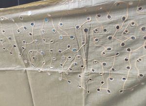 Cream/Pearl Tissue Mix XL kurta Pant Dupatta Set