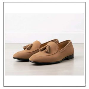 Men's Tan Suede Loafers(45 size)