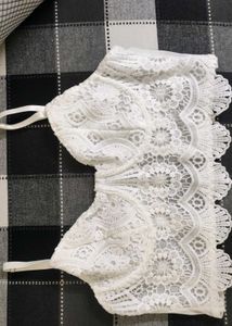 White Georgette Bralette Crop Top