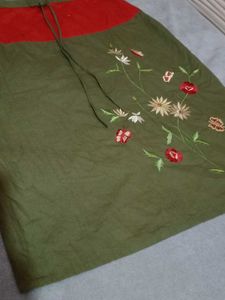 Floral Embroidered Skirt
