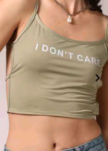 Olive Crop Tank - I Don't Care Pack of 2
