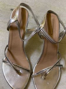 Silver Stone Heels