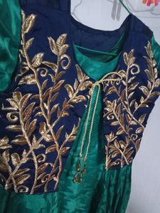 Peacock Ethnic Gown With Jacket For Women