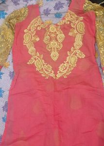 Embroidery  Kurta With Patiyala