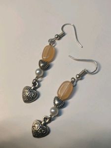Heart Drop Earrings Handmade