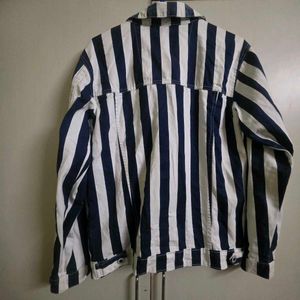 Stylish Striped Denim Jacket Powerlook