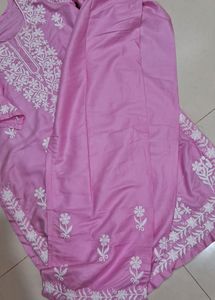Pink Embroidered Kurti Pant