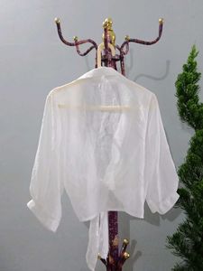 White Tie-Front Top