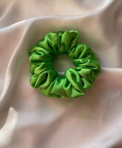 Green Color Scrunchy