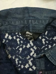 Denim Shirt With Lace Sleeves