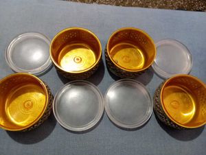 Silver Plated Bowls with Lids (Set of 4)