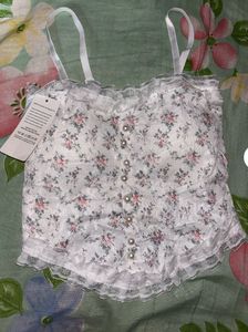 Padded Floral White Corset Top