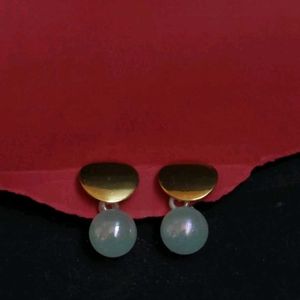 Jade & Gold Drop Earrings