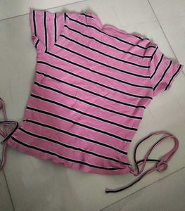 Kraus Jeans Ribbed Pink Top