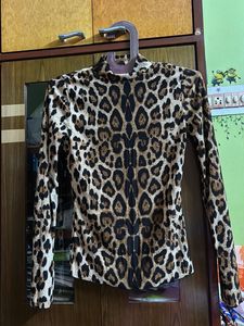 SHEIN Leopard Print Fitted Top