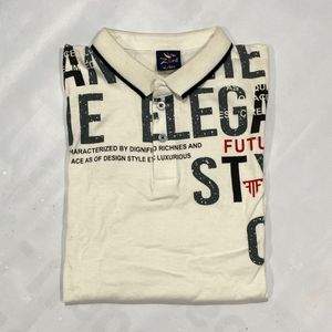 Off-White Graphic Printed Polo T-Shirt – Chest 38”