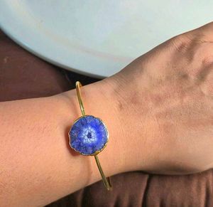 Uncut raw Agate Stone adjustable bracelet