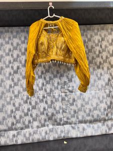 Embroidered Yellow Blouse n lehanga set