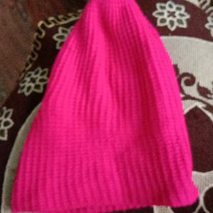 price drop!!!!! pink monkey cap for 2 to 3 years old.. cap diameter 9 cm woolen cap