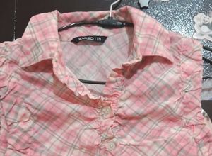 Pink Plaid Sleeveless Top - XS