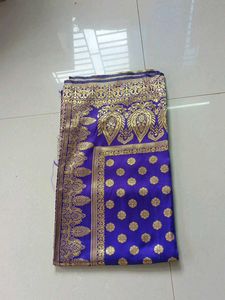 Blue & Gold Benarasi Silk Saree