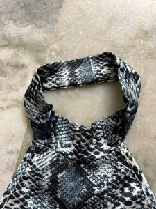 Snakeskin Print Halter Top