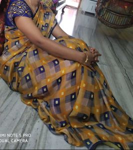 Elegant Checked Saree
