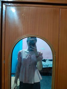 Baby Pink Peplum Top