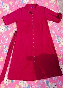 New Maroon Collar Midi