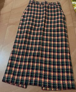 ZARA Tweed  Midi Skirt with Slit