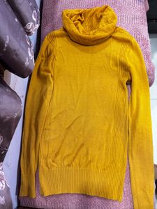 Mustard Yellow Cowl Neck Sweater