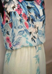Floral Blue Long Gown/ Maxi Dress