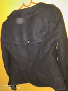 Elegant Black Peacoat Jacket