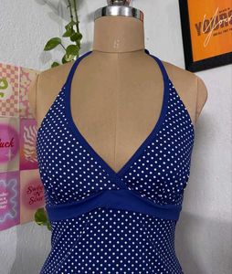Retro Polka Dot Halter Dress
