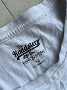 Mens round neck white tshirt