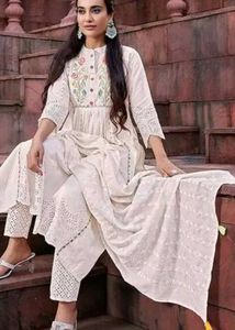 Chikankari Elegant Embroidered Kurta Set