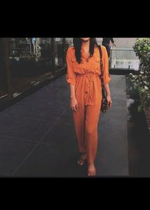 Shein Mustard Solid Jumpsuit
