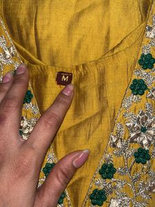Elegant Mustard Embroidered Kurti