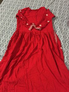 Red Embroidered Kurta Set