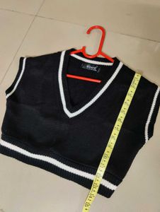 Stylish Black &amp; White Sweater Vest