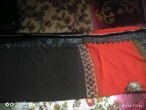 Orange And Coffi  Color Saree