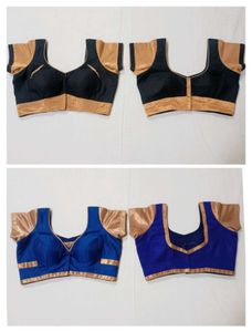 Elegent Blue & Gold Blouse with margin