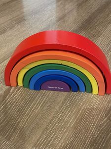 Natural Toys Wooden Stacking Rainbow &amp; Cars
