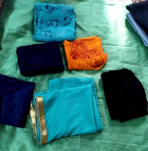 4Colorful Dupatta Set &amp;1 top&amp;1plazzo