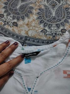 White Printed kurta