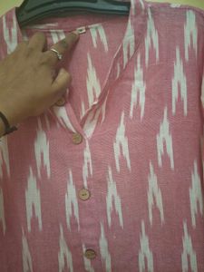 Pink Ikat Kurta