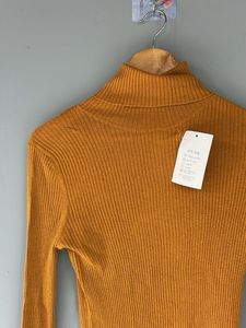 Stylish Mustard Turtleneck Top